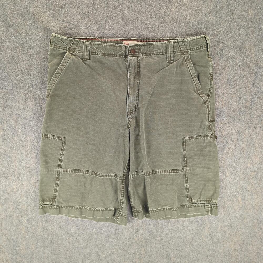 Cargo Supply Shorts Mens 36 Green Hiking Utility Cargo Zipper Pockets Outdoor